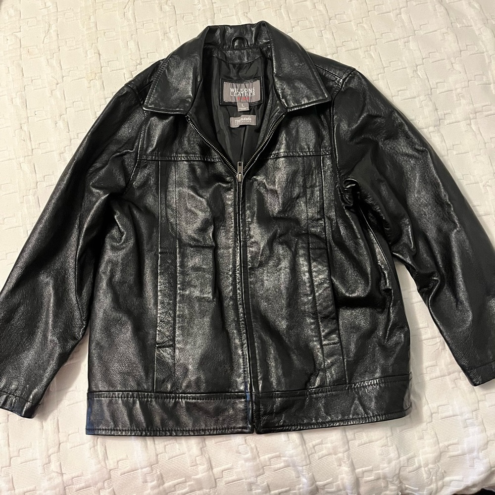 Youth leather jacket size large